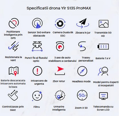 Drona profesionala YLR/C S135 EIS Pro Max