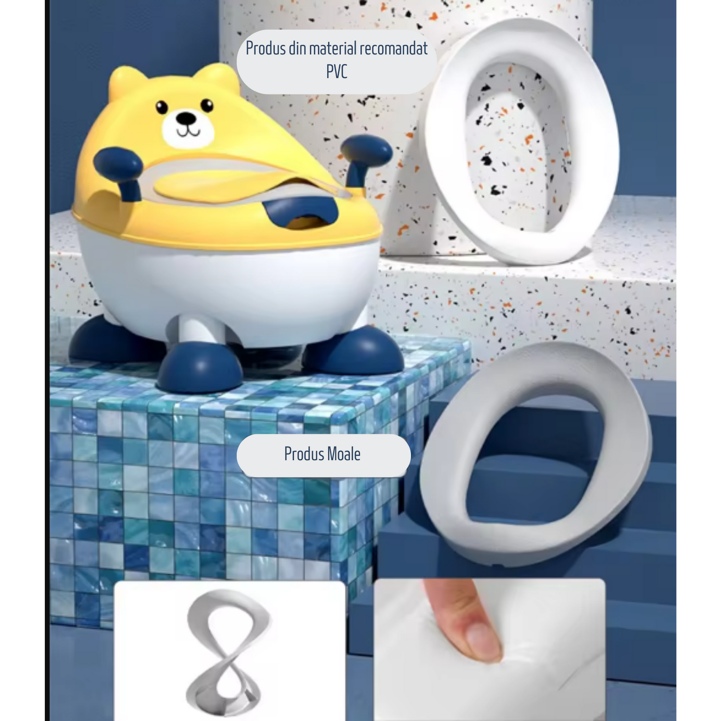 Olita pentru copii Bear Potty Yellow